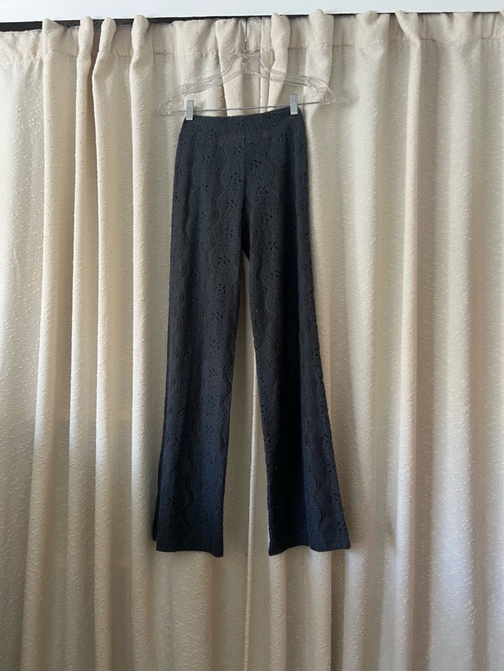 Black Lace Flared Pants - Picture 2 of 4
